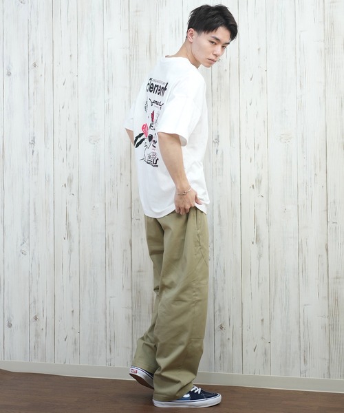 ELEMENT(エレメント)の「ELEMENT/エレメント 半袖Tシャツ バックプリント オーバーサイズ BF021-203(Tシャツ/カットソー・メンズ・ホワイト/イエロー×グレー/ブラック・XL/L/M)」の9枚目の写真