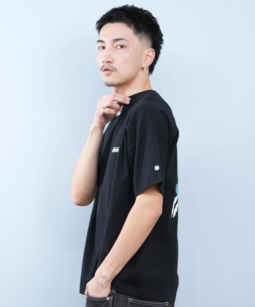 ELEMENT(エレメント)の「ELEMENT/エレメント 半袖Tシャツ バックプリント オーバーサイズ BF021-203(Tシャツ/カットソー・メンズ・ホワイト/イエロー×グレー/ブラック・XL/L/M)」の11枚目の写真