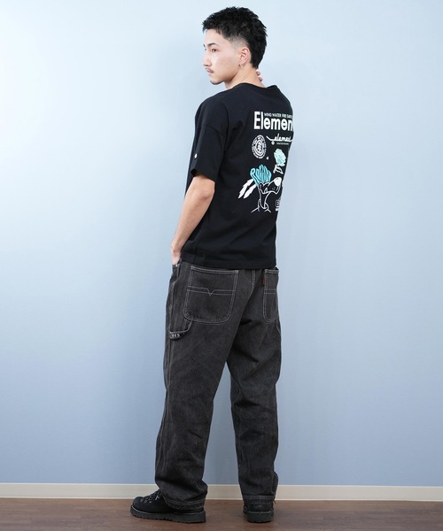 ELEMENT(エレメント)の「ELEMENT/エレメント 半袖Tシャツ バックプリント オーバーサイズ BF021-203(Tシャツ/カットソー・メンズ・ホワイト/イエロー×グレー/ブラック・XL/L/M)」の15枚目の写真