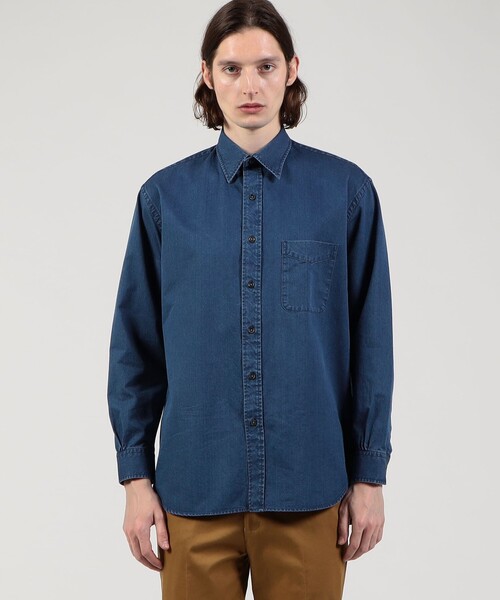 TOMORROWLAND （トゥモローランド）の「コットンインディゴ セミワイドカラーシャツ（シャツ/ブラウス・メンズ・ブルー・M/L/S/XS）」の3枚目の写真