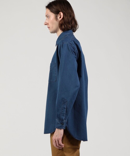 TOMORROWLAND （トゥモローランド）の「コットンインディゴ セミワイドカラーシャツ（シャツ/ブラウス・メンズ・ブルー・M/L/S/XS）」の4枚目の写真