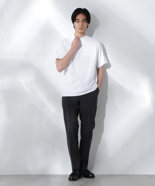 NANO universe（ナノユニバース）の「Anti Soaked(R)  汗染み防止 モックネックレギュラーシルエットTシャツ（Tシャツ/カットソー・メンズ・ホワイト/ブラック/トップグレー/ダークブルー・S/M/L/XL）」の9枚目の写真