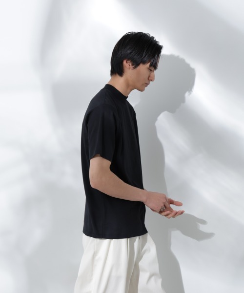NANO universe（ナノユニバース）の「Anti Soaked(R)  汗染み防止 モックネックレギュラーシルエットTシャツ（Tシャツ/カットソー・メンズ・ホワイト/ブラック/トップグレー/ダークブルー・S/M/L/XL）」の14枚目の写真