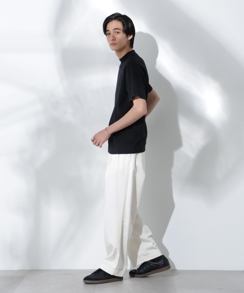 NANO universe（ナノユニバース）の「Anti Soaked(R)  汗染み防止 モックネックレギュラーシルエットTシャツ（Tシャツ/カットソー・メンズ・ホワイト/ブラック/トップグレー/ダークブルー・S/M/L/XL）」の18枚目の写真