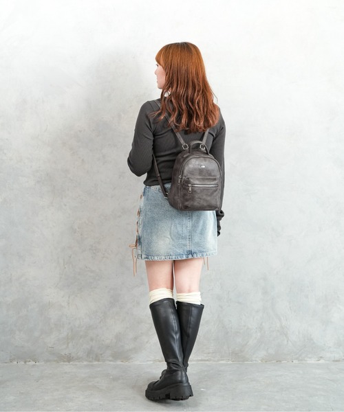 GYDA（ジェイダ）の「【GYDA/ジェイダ】 ≪新色追加≫ BASIC SERIES　ミニリュック（バックパック/リュック・レディース・ブラック/アイボリー/グレー・FREE）」の5枚目の写真