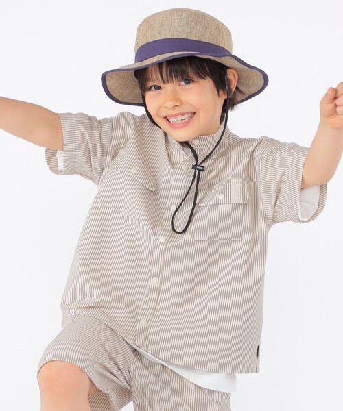 SHIPS（シップス）の「SHIPS KIDS:100～130cm /〈UVカット/吸水速乾〉ドライタッチ ストライプ シャツ（シャツ/ブラウス・キッズ・ブルー系/ベージュ系その他・120/110/100/130）」の22枚目の写真