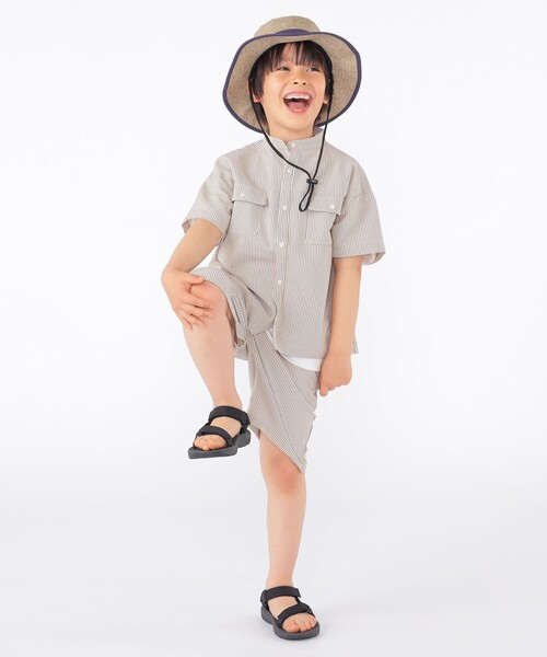 SHIPS（シップス）の「SHIPS KIDS:100～130cm /〈UVカット/吸水速乾〉ドライタッチ ストライプ シャツ（シャツ/ブラウス・キッズ・ブルー系/ベージュ系その他・120/110/100/130）」の16枚目の写真