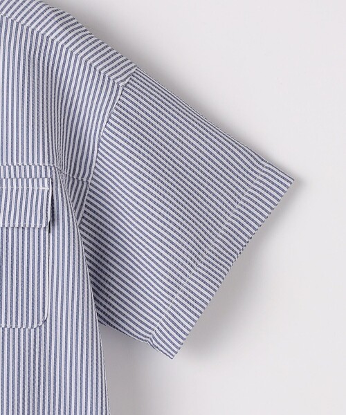 SHIPS（シップス）の「SHIPS KIDS:100～130cm /〈UVカット/吸水速乾〉ドライタッチ ストライプ シャツ（シャツ/ブラウス・キッズ・ブルー系/ベージュ系その他・120/110/100/130）」の5枚目の写真