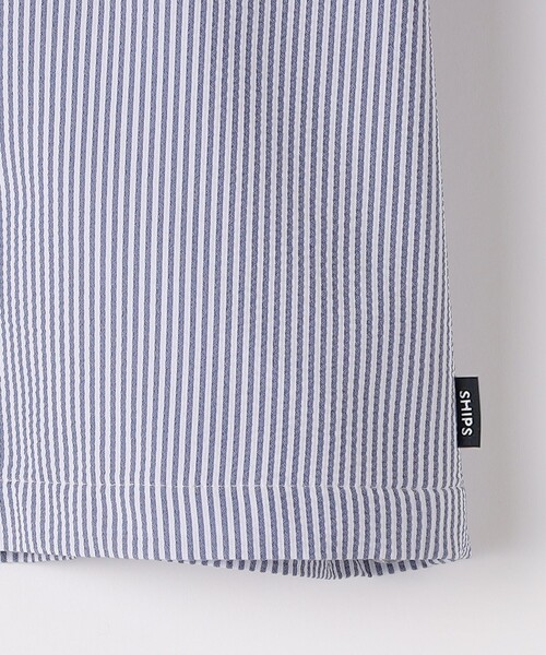 SHIPS（シップス）の「SHIPS KIDS:100～130cm /〈UVカット/吸水速乾〉ドライタッチ ストライプ シャツ（シャツ/ブラウス・キッズ・ブルー系/ベージュ系その他・120/110/100/130）」の6枚目の写真