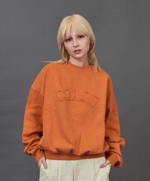 CIASU（シアス）の「ヴィンテージカレッジスウェット（スウェット・メンズ・ブラック/グレー/チャコールグレー/ブラウン/オレンジ・MEDIUM/LARGE）」の5枚目の写真
