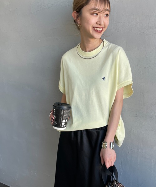 GYMPHLEX（ジムフレックス）の「[GYMPHLEX/ジムフレックス] ワンポイントロゴ刺繍 ノースリーブカットソー（Tシャツ/カットソー・レディース・ホワイト/ブラック/イエロー・14）」の3枚目の写真