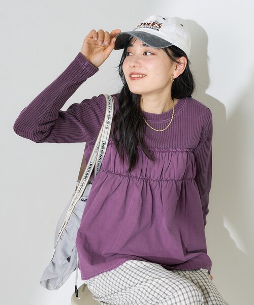 セール】アーミーリブ コンビ ピグメントロンT/ドッキングカットソー