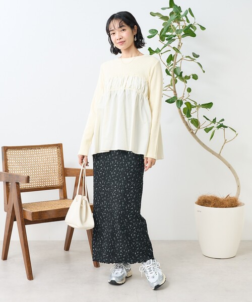 FREAK'S STORE（フリークスストア）の「アーミーリブ コンビ ピグメントロンT/ドッキングカットソー（Tシャツ/カットソー・レディース・パープル/ナチュラル/チャコールグレー・ﾌﾘ-）」の14枚目の写真