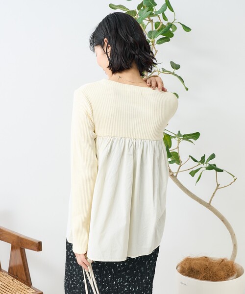 FREAK'S STORE（フリークスストア）の「アーミーリブ コンビ ピグメントロンT/ドッキングカットソー（Tシャツ/カットソー・レディース・パープル/ナチュラル/チャコールグレー・ﾌﾘ-）」の19枚目の写真