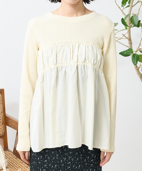 FREAK'S STORE（フリークスストア）の「アーミーリブ コンビ ピグメントロンT/ドッキングカットソー（Tシャツ/カットソー・レディース・パープル/ナチュラル/チャコールグレー・ﾌﾘ-）」の21枚目の写真