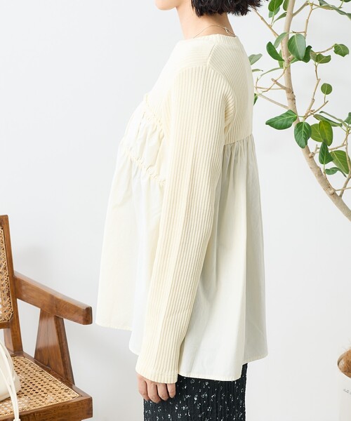 FREAK'S STORE（フリークスストア）の「アーミーリブ コンビ ピグメントロンT/ドッキングカットソー（Tシャツ/カットソー・レディース・パープル/ナチュラル/チャコールグレー・ﾌﾘ-）」の22枚目の写真