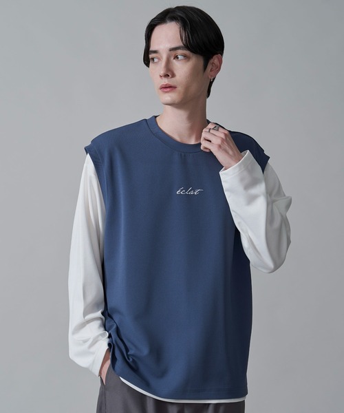 BROWNY（ブラウニー）の「BROWNY/カルゼアンサンブルベスト（アンサンブル・メンズ・チャコール/ブルー・MEDIUM/LARGE）」の2枚目の写真