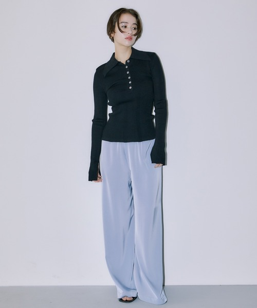 LIENCOEUR(リアンクール)の「ビッグカラーハーフボタンリブニット(ニット/セーター・レディース・ブラック/ブラウン/ミント・FREE)」の19枚目の写真