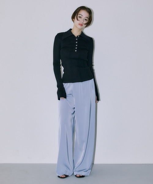 LIENCOEUR(リアンクール)の「ビッグカラーハーフボタンリブニット(ニット/セーター・レディース・ブラック/ブラウン/ミント・FREE)」の20枚目の写真