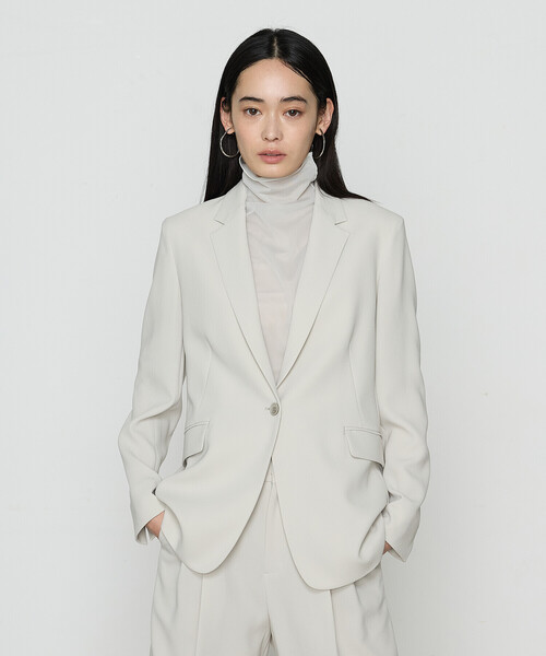 COMME CA(コムサ)の「【セットアップ対応】アチェローザダブルクロス テーラードジャケット(スーツジャケット・レディース・グリーン系その他/ネイビー・11号/9号)」の1枚目の写真