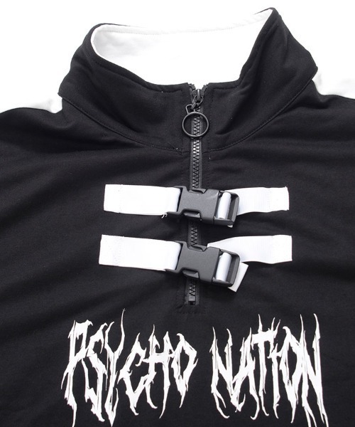 SILVER BULLET(シルバーバレット)の「『PSYCHO NATION/サイコネーション』切り替えハーフZIP TEE(Tシャツ/カットソー・メンズ・ブラック系1/ブラック系2/ホワイト系1・L/M)」の14枚目の写真