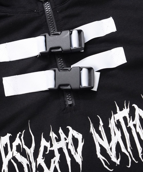 SILVER BULLET(シルバーバレット)の「『PSYCHO NATION/サイコネーション』切り替えハーフZIP TEE(Tシャツ/カットソー・メンズ・ブラック系1/ブラック系2/ホワイト系1・L/M)」の12枚目の写真