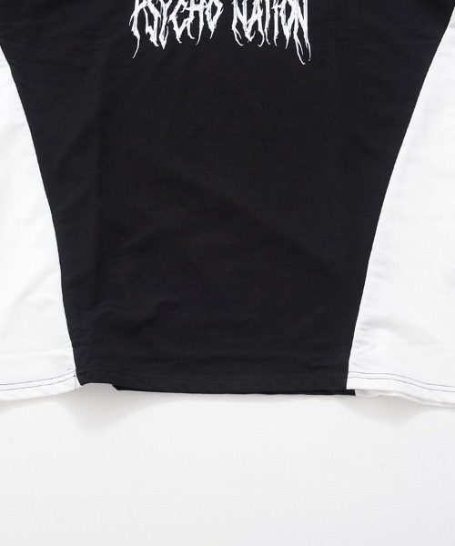 SILVER BULLET(シルバーバレット)の「『PSYCHO NATION/サイコネーション』切り替えハーフZIP TEE(Tシャツ/カットソー・メンズ・ブラック系1/ブラック系2/ホワイト系1・L/M)」の11枚目の写真