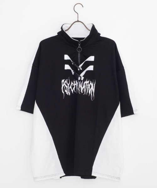 SILVER BULLET(シルバーバレット)の「『PSYCHO NATION/サイコネーション』切り替えハーフZIP TEE(Tシャツ/カットソー・メンズ・ブラック系1/ブラック系2/ホワイト系1・L/M)」の8枚目の写真