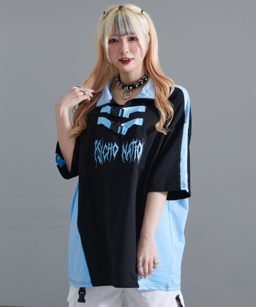 SILVER BULLET(シルバーバレット)の「『PSYCHO NATION/サイコネーション』切り替えハーフZIP TEE(Tシャツ/カットソー・メンズ・ブラック系1/ブラック系2/ホワイト系1・L/M)」の21枚目の写真