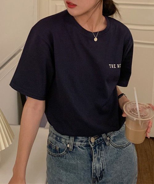 Lace Ladies（レースレディース）の「配色 ロゴ クルーネック 半袖 Tシャツ（Tシャツ/カットソー・レディース・ネイビー/ホワイト・M/XL）」の3枚目の写真