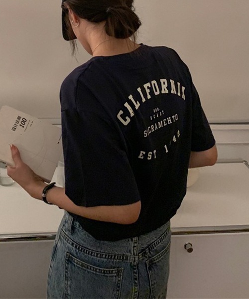 Lace Ladies（レースレディース）の「配色 ロゴ クルーネック 半袖 Tシャツ（Tシャツ/カットソー・レディース・ネイビー/ホワイト・M/XL）」の4枚目の写真