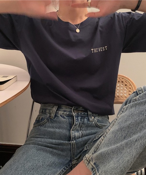 Lace Ladies（レースレディース）の「配色 ロゴ クルーネック 半袖 Tシャツ（Tシャツ/カットソー・レディース・ネイビー/ホワイト・M/XL）」の6枚目の写真