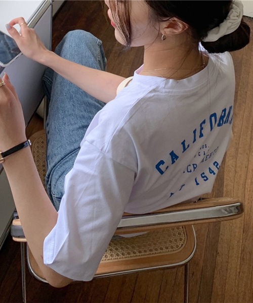 Lace Ladies（レースレディース）の「配色 ロゴ クルーネック 半袖 Tシャツ（Tシャツ/カットソー・レディース・ネイビー/ホワイト・M/XL）」の8枚目の写真