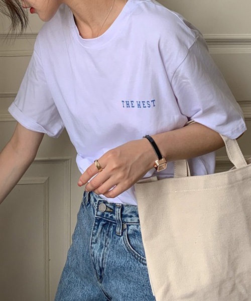 Lace Ladies（レースレディース）の「配色 ロゴ クルーネック 半袖 Tシャツ（Tシャツ/カットソー・レディース・ネイビー/ホワイト・M/XL）」の10枚目の写真