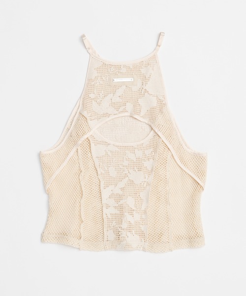 PRANK PROJECT（プランクプロジェクト）の「エンブロイダリーメッシュタンク / Embroidery Mesh Tank（タンクトップ・レディース・アイボリー/ブラック・FREE）」の7枚目の写真