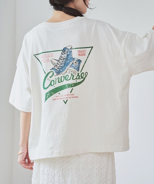 CONVERSE(コンバース)の「【WEB限定】CONVERSE シューズプリントTシャツ(Tシャツ/カットソー・レディース・オフホワイト/ダークグレー/その他1/その他2・M/L)」の3枚目の写真