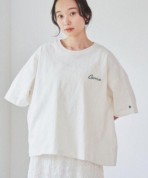 CONVERSE(コンバース)の「【WEB限定】CONVERSE シューズプリントTシャツ(Tシャツ/カットソー・レディース・オフホワイト/ダークグレー/その他1/その他2・M/L)」の5枚目の写真