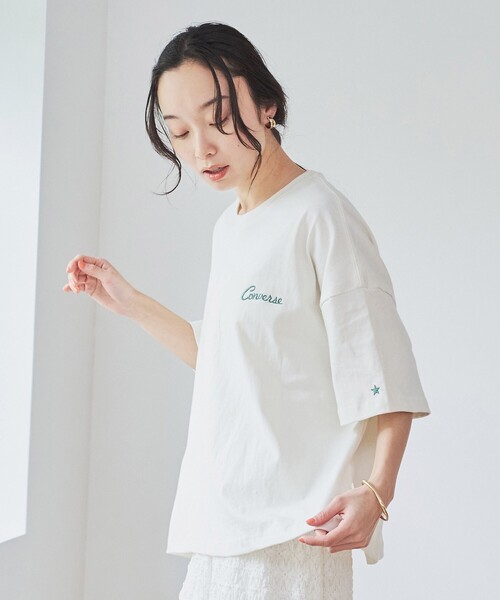 CONVERSE(コンバース)の「【WEB限定】CONVERSE シューズプリントTシャツ(Tシャツ/カットソー・レディース・オフホワイト/ダークグレー/その他1/その他2・M/L)」の7枚目の写真