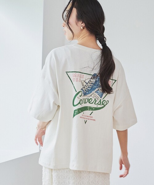 CONVERSE(コンバース)の「【WEB限定】CONVERSE シューズプリントTシャツ(Tシャツ/カットソー・レディース・オフホワイト/ダークグレー/その他1/その他2・M/L)」の8枚目の写真