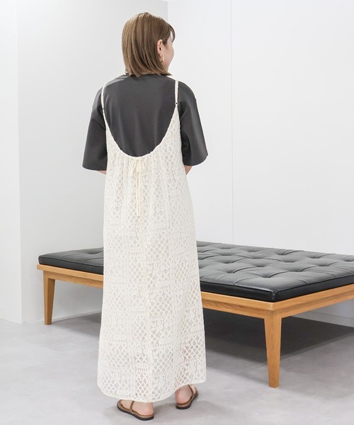 AMERICAN HOLIC（アメリカンホリック）の「レースキャミロングワンピース（ワンピース・レディース・アイボリー/ブラック・M/L）」の6枚目の写真