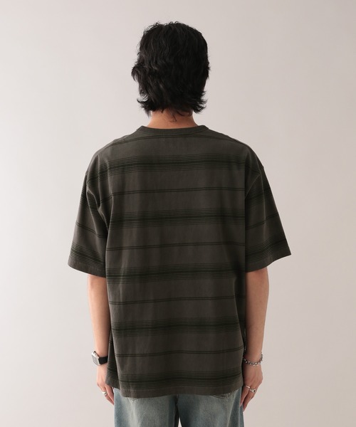 RAGEBLUE(レイジブルー)の「ピグメント/ボーダー柄オーバーサイズTシャツ(Tシャツ/カットソー・メンズ・ブルー系その他/グレー系その他・MEDIUM/LARGE)」の12枚目の写真