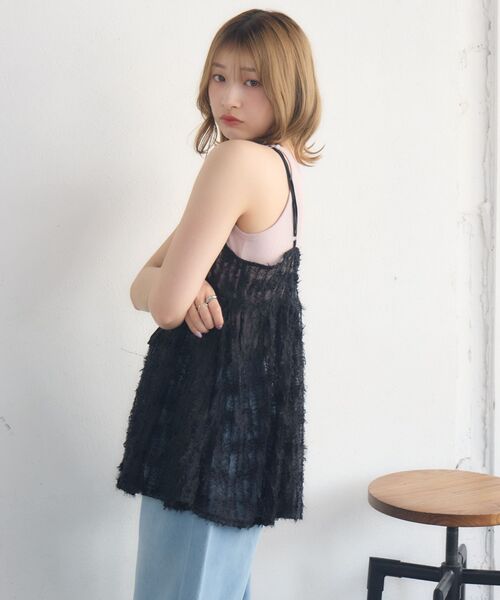 RETRO GIRL(レトロガール)の「フリンジレイヤードOP(ワンピース・レディース・ブラック/オフホワイト・FREE)」の18枚目の写真