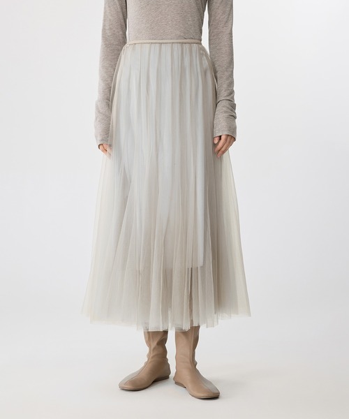 JNBY（ジェーエヌビーワイ）の「Soft Glow Tulle Skirt / チュールスカート（スカート・レディース・ホワイト/ブラック・40/38/36）」の2枚目の写真