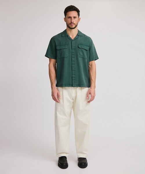 Saturdays NYC（サタデーズ ニューヨークシティ ）の「Gibson Pigment Dyed SS Shirt（シャツ/ブラウス・メンズ・ブラック/グリーン/オフホワイト・XL/M/L/S）」の4枚目の写真