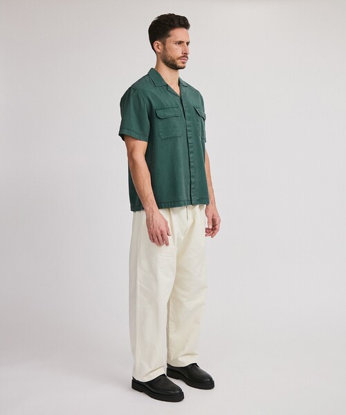 Saturdays NYC（サタデーズ ニューヨークシティ ）の「Gibson Pigment Dyed SS Shirt（シャツ/ブラウス・メンズ・ブラック/グリーン/オフホワイト・XL/M/L/S）」の5枚目の写真