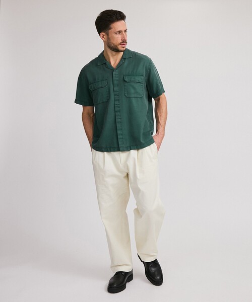 Saturdays NYC（サタデーズ ニューヨークシティ ）の「Gibson Pigment Dyed SS Shirt（シャツ/ブラウス・メンズ・ブラック/グリーン/オフホワイト・XL/M/L/S）」の7枚目の写真