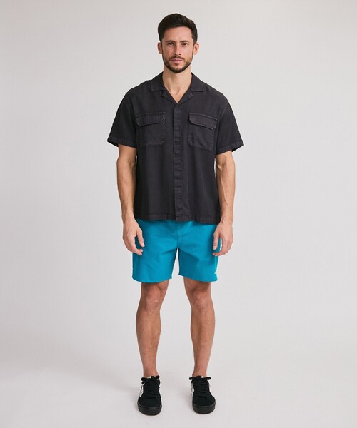 Saturdays NYC（サタデーズ ニューヨークシティ ）の「Gibson Pigment Dyed SS Shirt（シャツ/ブラウス・メンズ・ブラック/グリーン/オフホワイト・XL/M/L/S）」の8枚目の写真