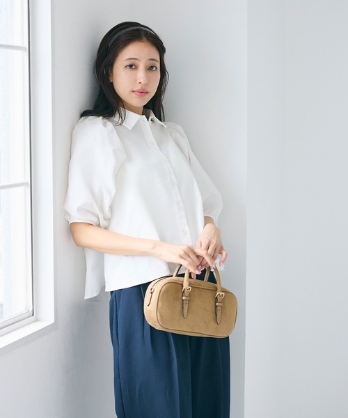 coca(coca)(コカ)の「【WEB限定セール】\UVカット・速乾/ パフスリーブフレアシャツ(シャツ/ブラウス・レディース・ストライプ/ホワイト・S/M/L)」の13枚目の写真