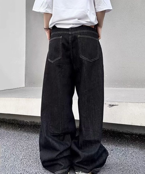 NOWLE（ノウル）の「【NOWLE】ワイドシルエット ヴィンテージライク バギー デニムパンツ（デニムパンツ・メンズ・ブラック・SMALL/MEDIUM/LARGE/X-LARGE）」の11枚目の写真