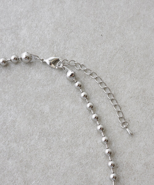 LIVETART(リヴェタート)の「パール×ボールチェーンネックレス(ネックレス・レディース・シルバー・FREE)」の5枚目の写真
